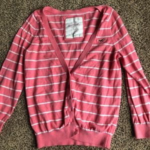 Pink Striped Cardigan